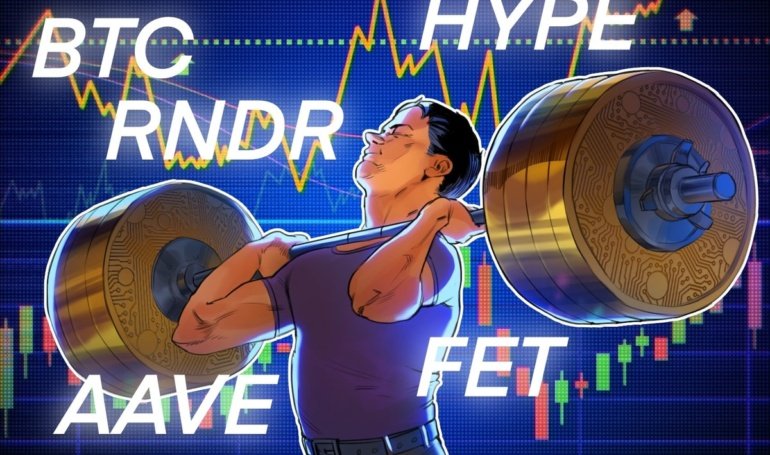 Bitcoin price cools going into Fed rate hike week, HYPE, AAVE, RNDR, FET still look bullish