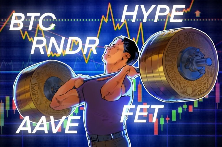 Bitcoin price cools going into Fed rate hike week, HYPE, AAVE, RNDR, FET still look bullish