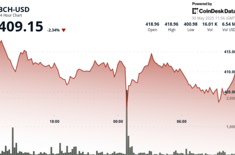 Bitcoin Cash (BCH) Slumps 4% as 0 Support Faces Heavy Selling Pressure