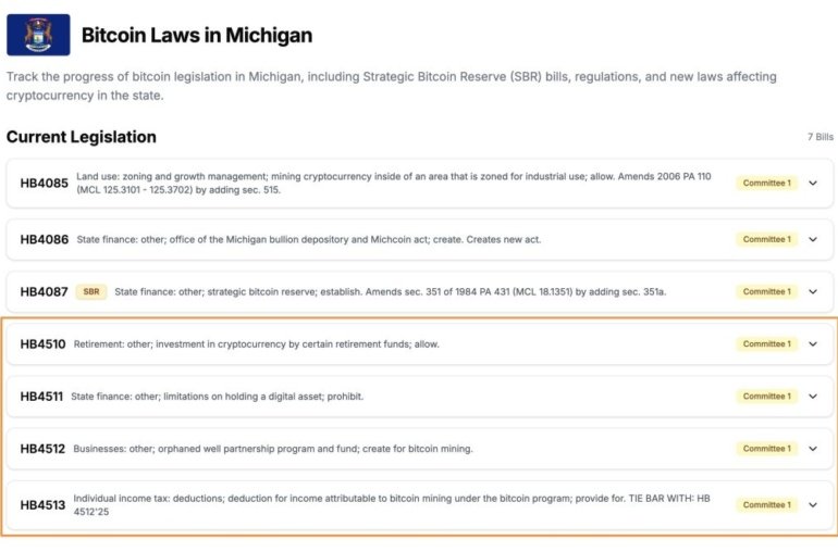 Michigan Lawmakers Introduce Four New Bills Targeting Crypto Regulation