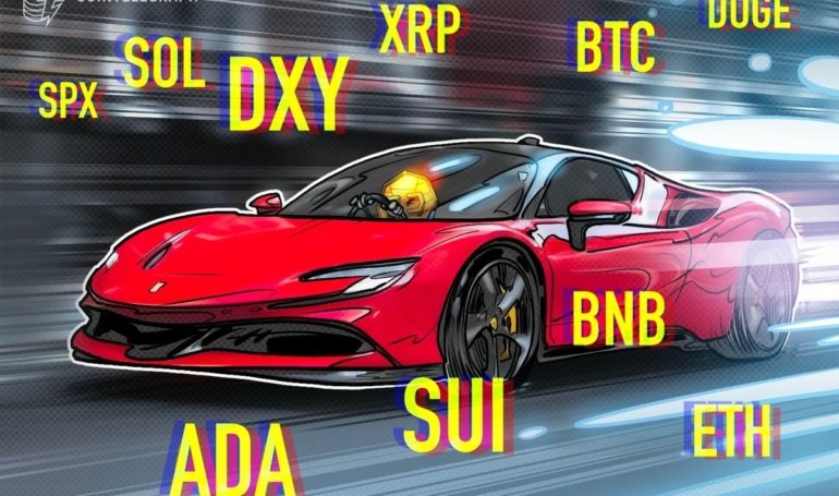 Price predictions 5/5: SPX, DXY, BTC, ETH, XRP, BNB, SOL, DOGE, ADA, SUI