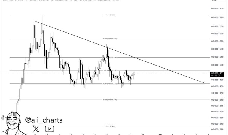 Shiba Inu Trapped Inside Triangle: 17% Move Incoming?