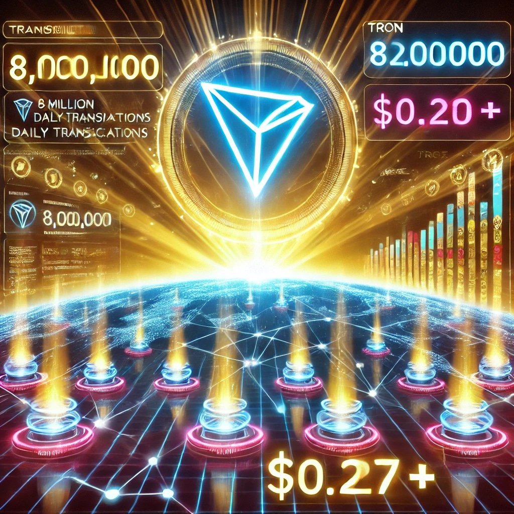 TRON Surges Past 8 Million Daily Transactions as TRX Holds Above alt=