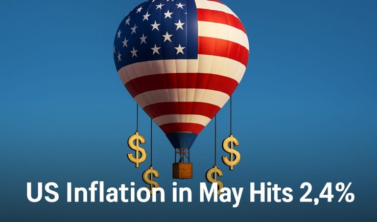 US Inflation Hits 2.4% in May, Below Forecast