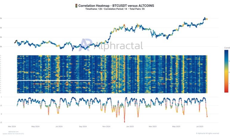 Bitcoin Correlation To Altcoins Is Collapsing: A Warning Sign?
