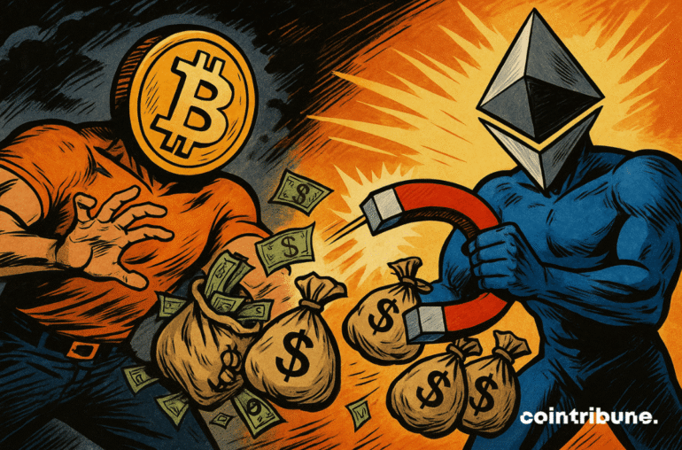 Bitcoin ETFs Bleed 1M as Ethereum Sees 7M Surge in Investments