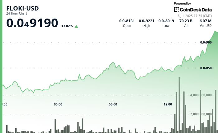 FLOKI Explodes 12% on Massive Volume, Potentially Signalling Bullish Momentum