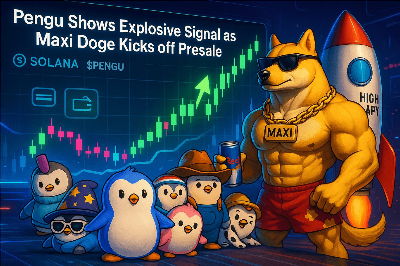 Pengu Shows Explosive Signal as Maxi Doge Kicks off Presale