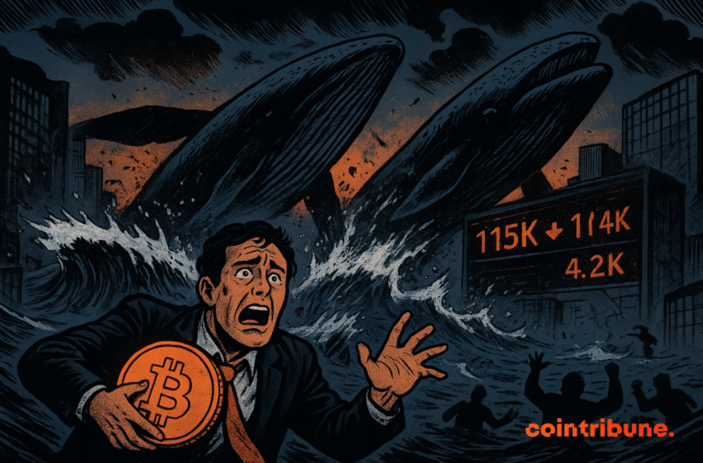 Bitcoin Falls Below 5K, Ethereum Dips to .2K as Whales Trigger Sell-Off