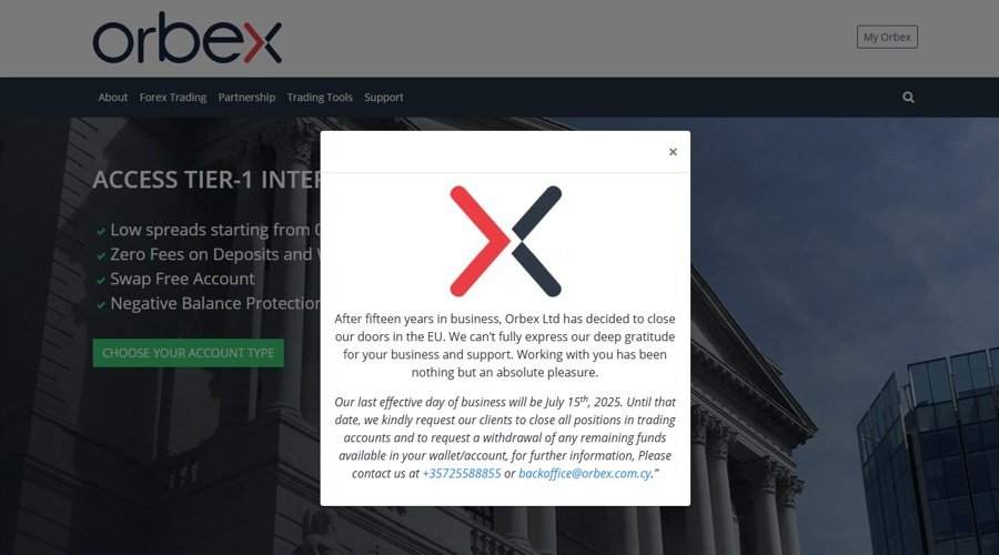CFDs Broker Orbex Exits EU, Surrenders CySEC Licence