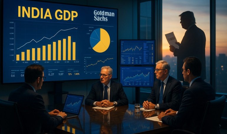 Goldman Cuts India GDP on Trump Tariff Threat