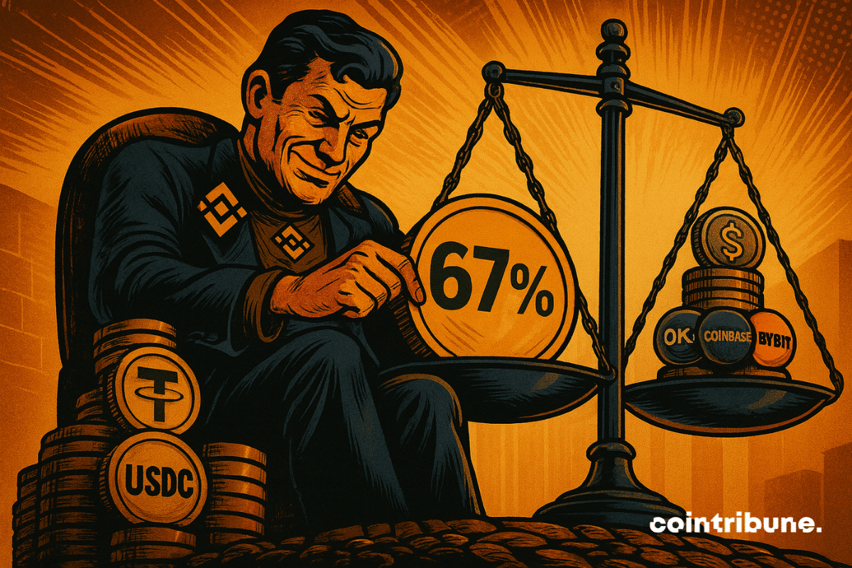 Binance concentrates 67% of stablecoin reserves, a historic level