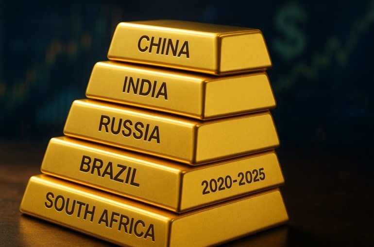 BRICS Gold 2020-2025 Purchases Reach 870t, Pressuring Dollar