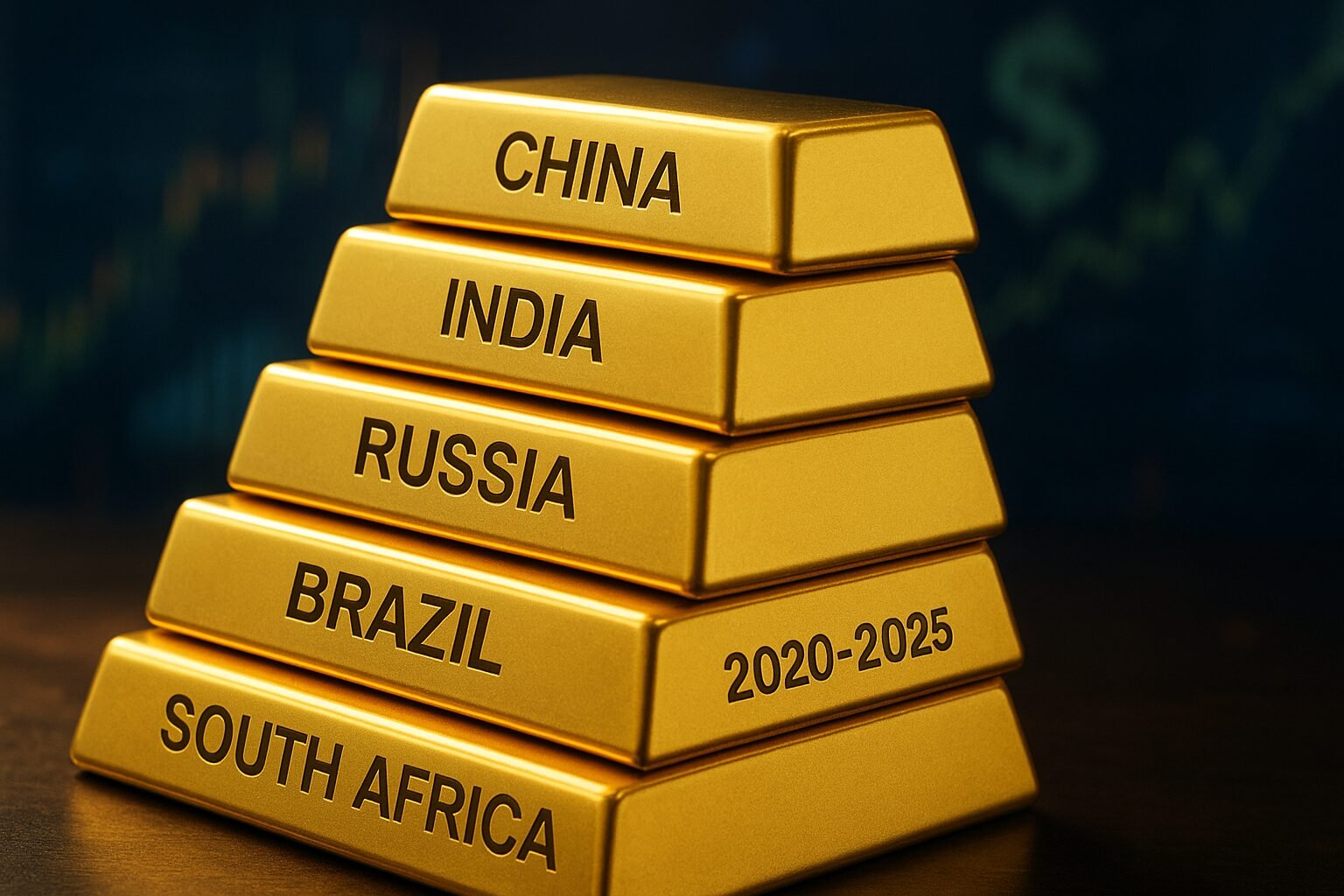 BRICS Gold 2020-2025 Purchases Reach 870t, Pressuring Dollar