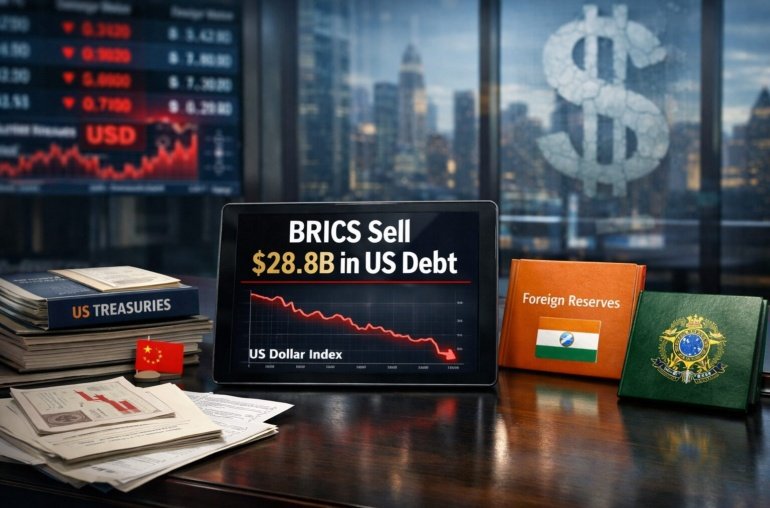 BRICS Sell .8B in US Debt, JPMorgan Turns Bearish on Dollar