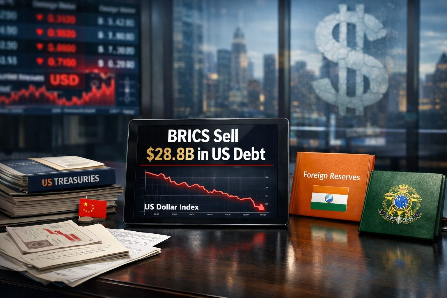 BRICS Sell .8B in US Debt, JPMorgan Turns Bearish on Dollar