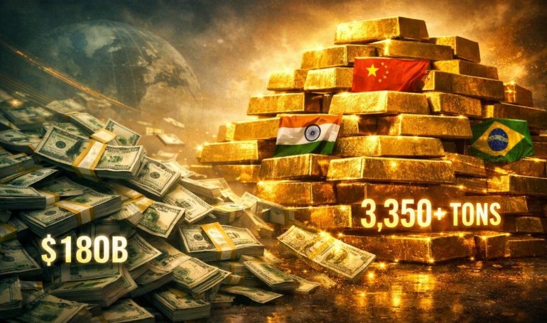 3 BRICS Powers Ditch 0B US Bonds, Hold 3,350+ Tons Gold
