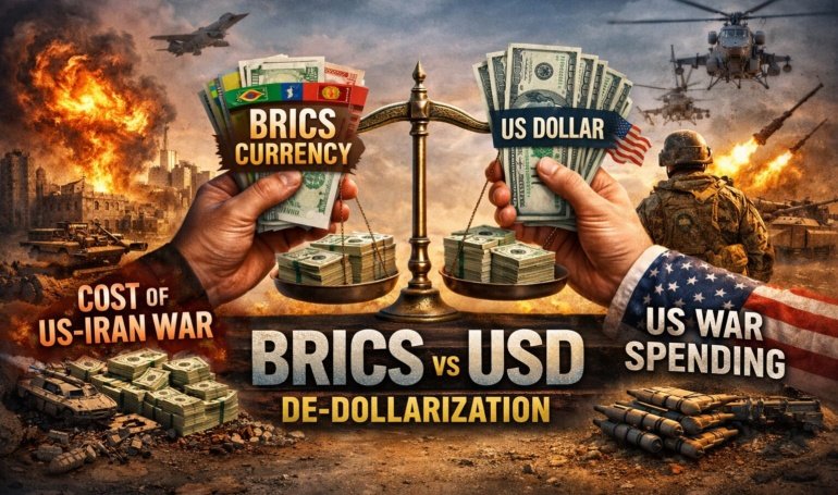 BRICS Unit Could Replace Dollar, US Burns B Daily on Iran War