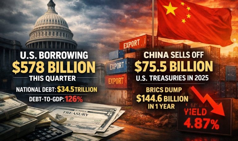 US To Borrow 8B This Quarter Amid BRICS Treasury Sell-Off