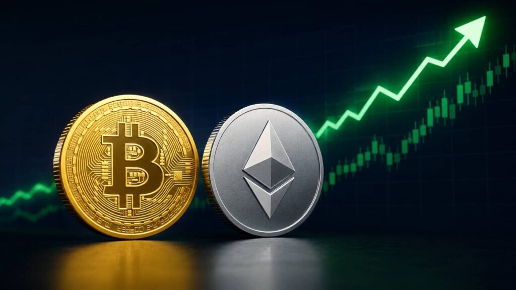 Bitcoin, Ethereum post strong weekly gains: BTC up 23%, ETH nearly 29%