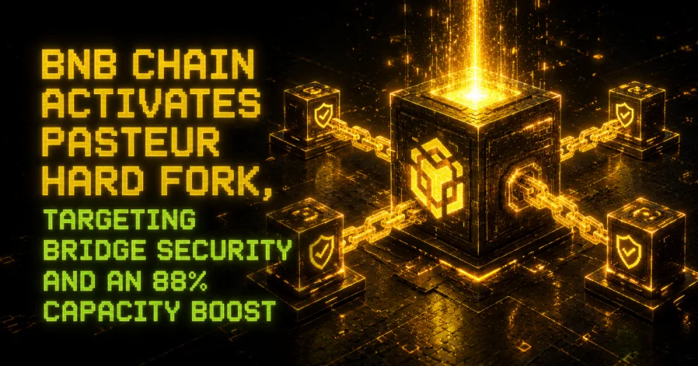 BNB Chain Activates Pasteur Hard Fork, Targeting Bridge Security and an 88% Capacity Boost BNB Chain Activates Pasteur Hard Fork, Targeting Bridge Security and an 88% Capacity Boost