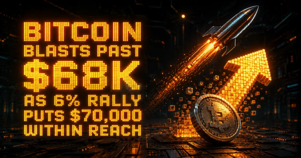 Bitcoin Blasts Past $68K as 6% Rally Puts $70,000 Within Reach Bitcoin Blasts Past $68K as 6% Rally Puts $70,000 Within Reach