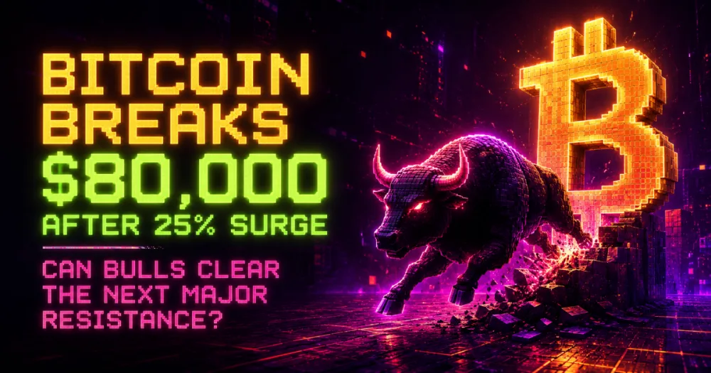 Bitcoin Breaks $80,000 After 25% Surge — Can Bulls Clear the Next Major Resistance? Bitcoin Breaks $80,000 After 25% Surge — Can Bulls Clear the Next Major Resistance?