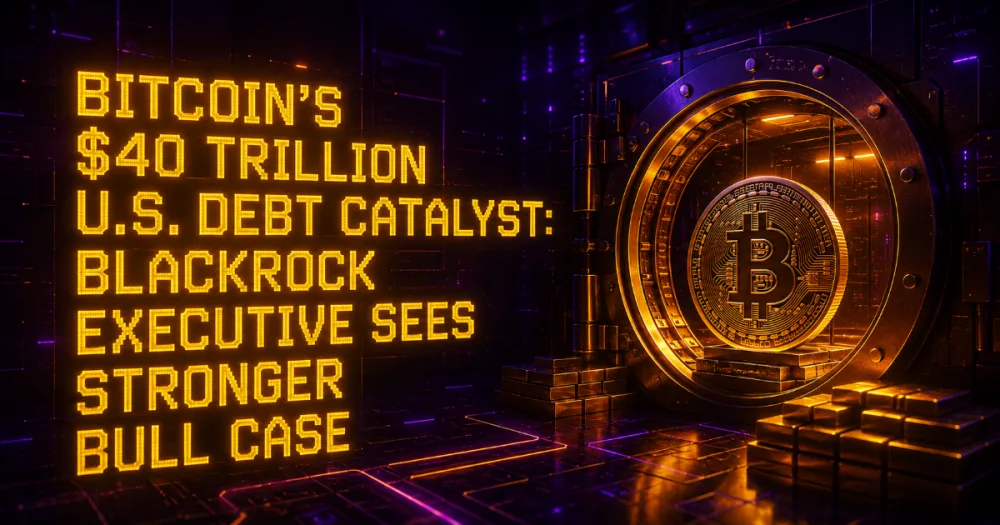 Bitcoin’s $40 Trillion U.S. Debt Catalyst: BlackRock Executive Sees Stronger Bull Case Bitcoin’s $40 Trillion U.S. Debt Catalyst: BlackRock Executive Sees Stronger Bull Case