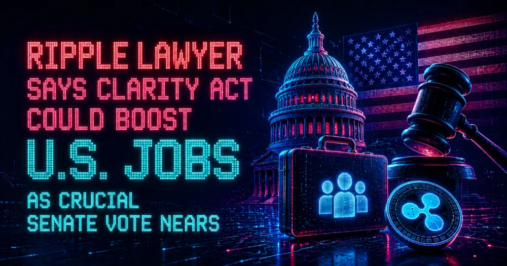 Ripple Lawyer Says CLARITY Act Could Boost U.S. Jobs as Crucial Senate Vote Nears Ripple Lawyer Says CLARITY Act Could Boost U.S. Jobs as Crucial Senate Vote Nears