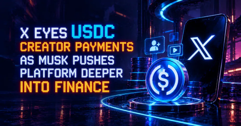 X Eyes USDC Creator Payments as Musk Pushes Platform Deeper Into Finance X Eyes USDC Creator Payments as Musk Pushes Platform Deeper Into Finance