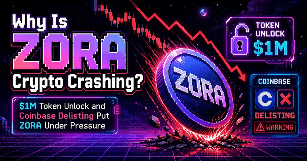 Why Is Zora Crypto Crashing? $1M Token Unlock and Coinbase Delisting Put ZORA Under Pressure Why Is Zora Crypto Crashing? $1M Token Unlock and Coinbase Delisting Put ZORA Under Pressure