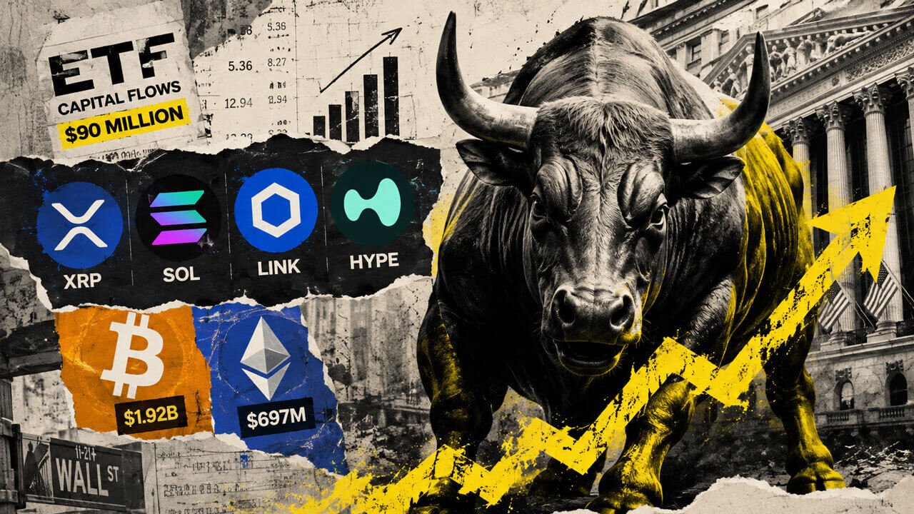 Wall Street just poured nearly $90 million into altcoins as XRP, SOL and HYPE rip higher
