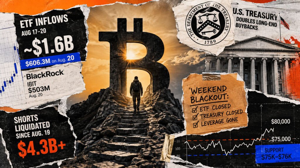Bitcoin hits $80,000's doorstep just as the ETF bid disappears for the weekend