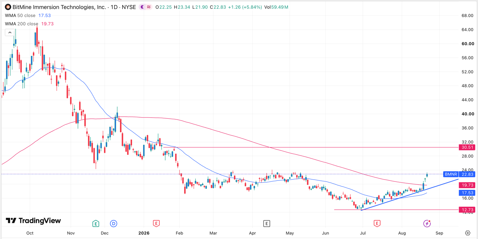 BitMine stock chart | Source: TradingView