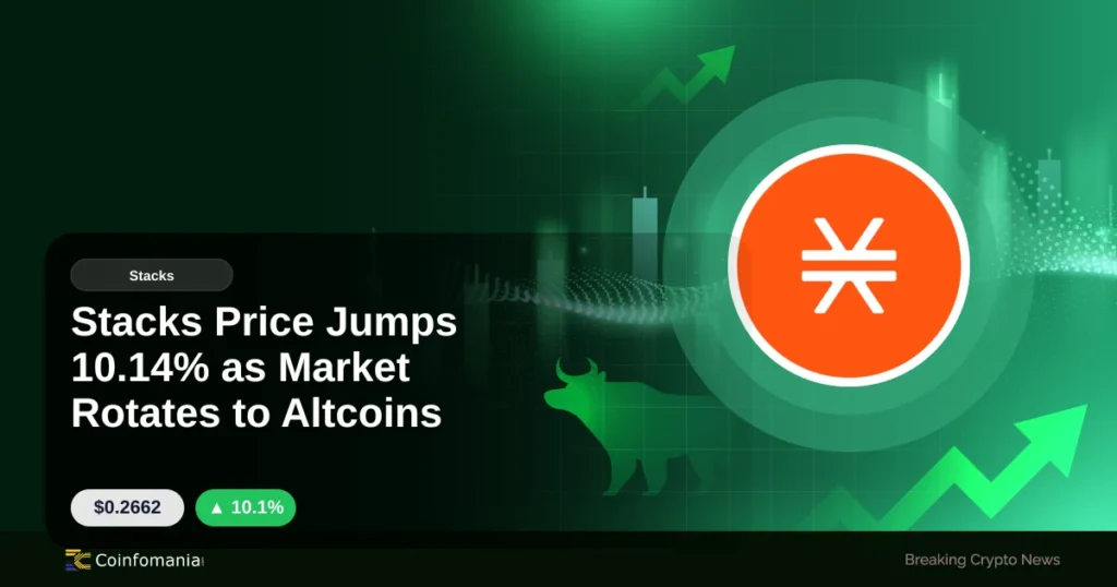 Stacks Price Jumps 10.14% as Market Rotates to Altcoins Stacks Price Jumps 10.14% as Market Rotates to Altcoins