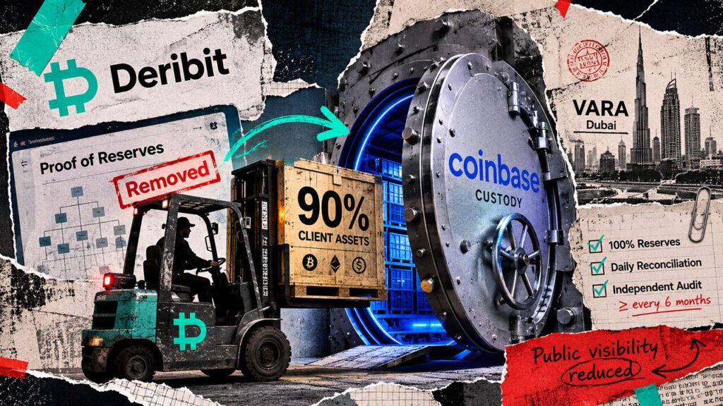 Deribit moved 90% of client assets to Coinbase, then killed its daily proof-of Deribit moved 90% of client assets to Coinbase, then killed its daily proof-of