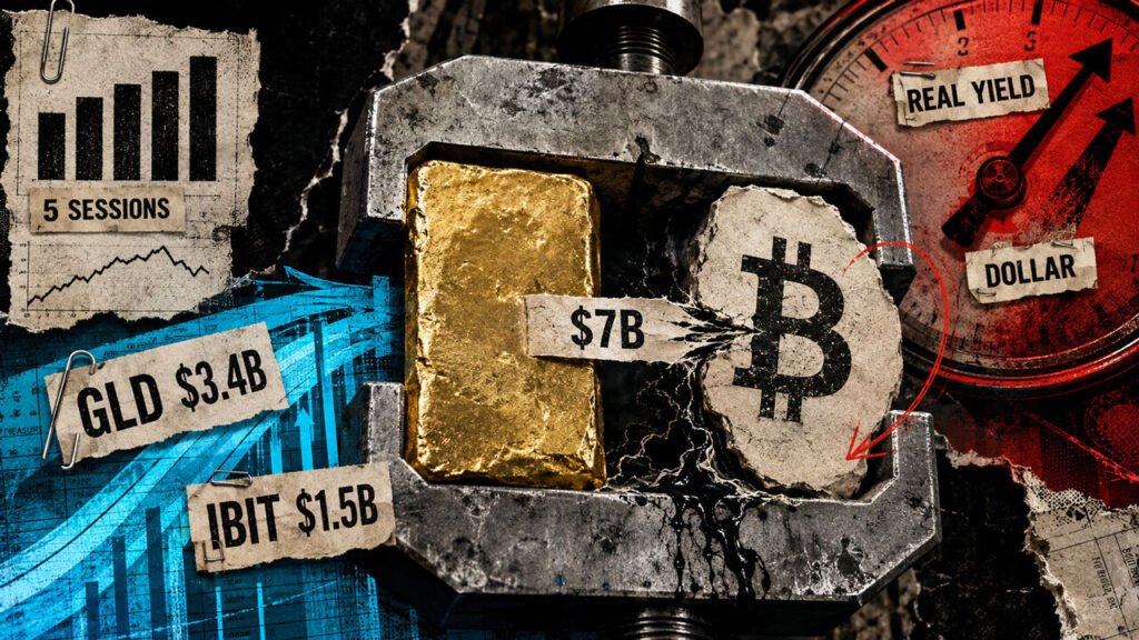 Investors just moved $7 billion into Bitcoin and gold in five days to escape an accelerating dollar crisis