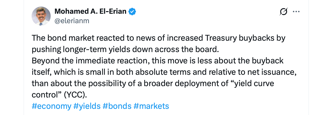 Treasury Doubles Long-End Buybacks as Bitcoin and US Stocks Advance X screenshot.