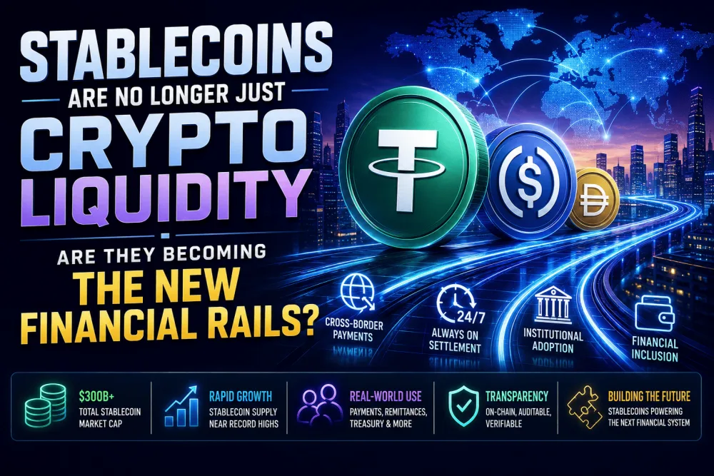Stablecoins Are No Longer Just Crypto Liquidity — Are They Becoming the New Financial Rails? Stablecoins Are No Longer Just Crypto Liquidity — Are They Becoming the New Financial Rails?
