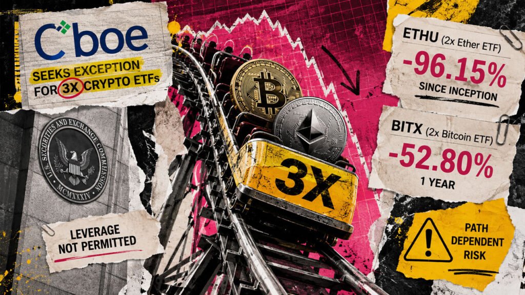 Cboe pushes for 3x Bitcoin and Ethereum ETFs after 2x crypto funds suffer losses of up to 96% Cboe pushes for 3x Bitcoin and Ethereum ETFs after 2x crypto funds suffer losses of up to 96%