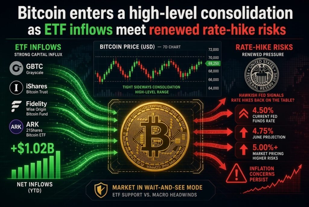 Bitcoin Enters a High-Level Consolidation as ETF Inflows Meet Renewed Rate Bitcoin Enters a High-Level Consolidation as ETF Inflows Meet Renewed Rate