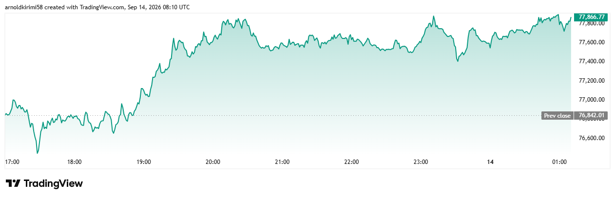 Price of Bitcoin | Source: TradingView