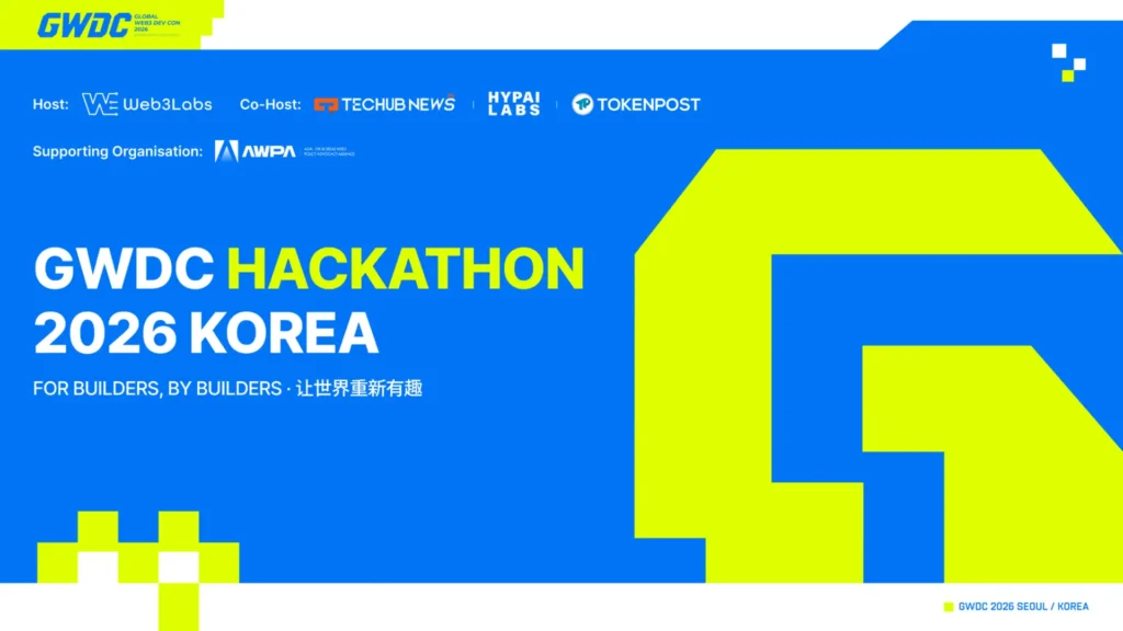 GWDC 2026 KOREA Seeks Global Hackathon Teams, Bringing AI and Web3 Developers to Seoul GWDC 2026 KOREA Seeks Global Hackathon Teams, Bringing AI and Web3 Developers to Seoul