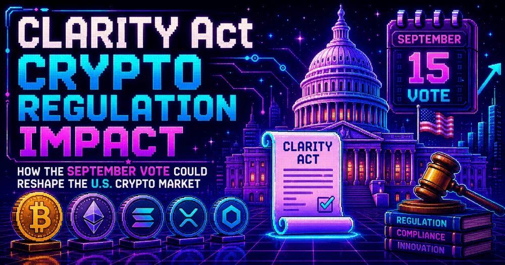 CLARITY Act Crypto Regulation Impact: How the September Vote Could Reshape the U.S. Crypto Market CLARITY Act Crypto Regulation Impact: How the September Vote Could Reshape the U.S. Crypto Market