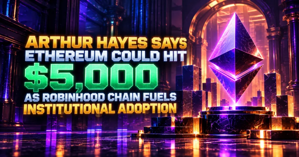 Arthur Hayes Says Ethereum Could Hit $5,000 as Robinhood Chain Fuels Institutional Adoption Arthur Hayes Says Ethereum Could Hit $5,000 as Robinhood Chain Fuels Institutional Adoption