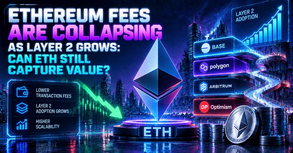 Ethereum Fees Are Collapsing as Layer 2 Grows: Can ETH Still Capture Value? Ethereum Fees Are Collapsing as Layer 2 Grows: Can ETH Still Capture Value?