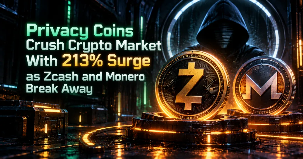 Privacy Coins Crush Crypto Market With 213% Surge as Zcash and Monero Break Away Privacy Coins Crush Crypto Market With 213% Surge as Zcash and Monero Break Away
