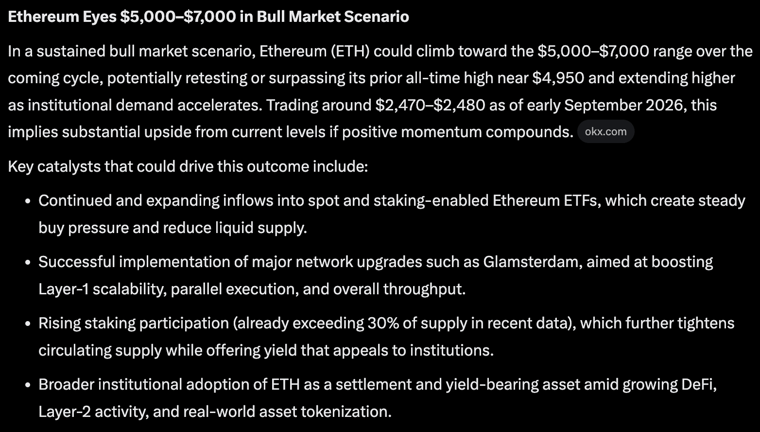 Ethereum price prediction: The Elon Musk-backed Grok AI predicts that ETH could hit $7,000 in 2026, on the back of the Q4 Glamsterdam upgrade