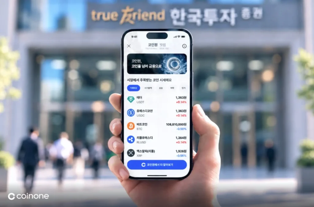 Coinone Links Crypto Price Service to Korea Investment App