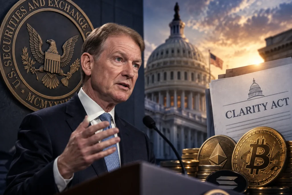 SEC’s Atkins Backs CLARITY Act, Says Crypto Reform Will Proceed Even Without It SEC's Atkins Backs CLARITY Act, Says Crypto Reform Will Proceed Even Without It